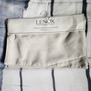 Lenox French Perle Table Runner With Decorative Trim 14" x 70"